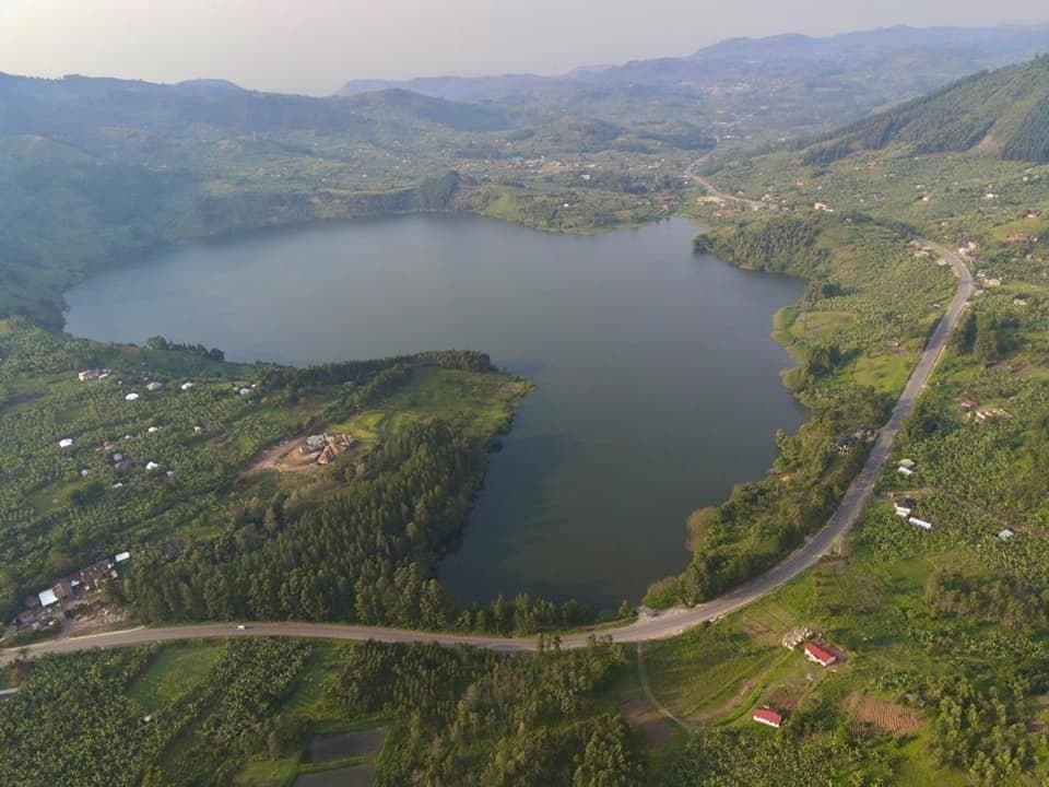 Nkugute crater Lake donning Africa Map Shape-Image Courtesy.