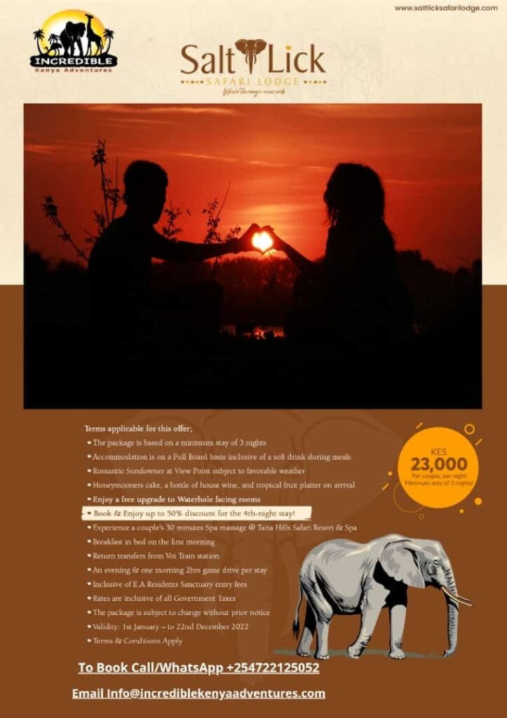 Great Offer 2022 for Salt Lick Safari Lodge