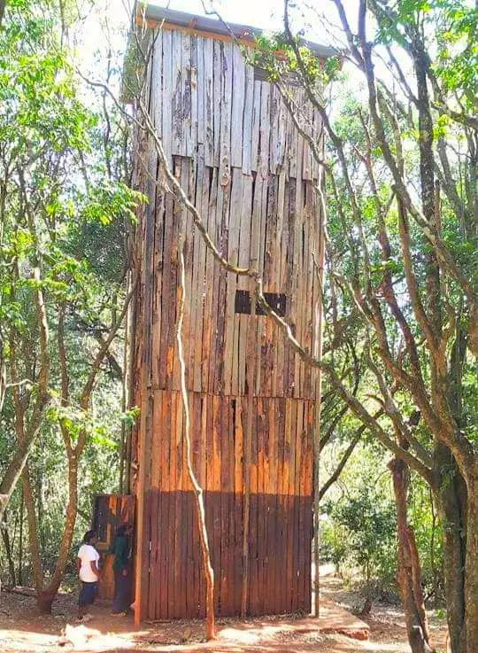 Wooden tower at Oloolua Nature Trail Nairobi