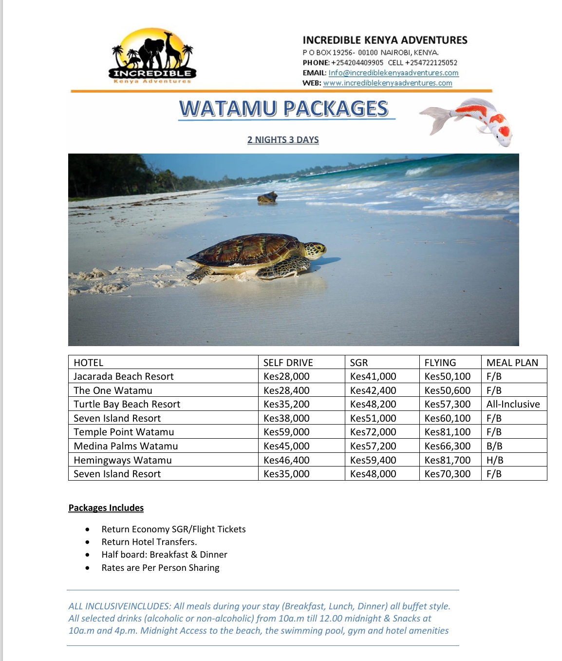 Malindi and Watamu Holiday Packages